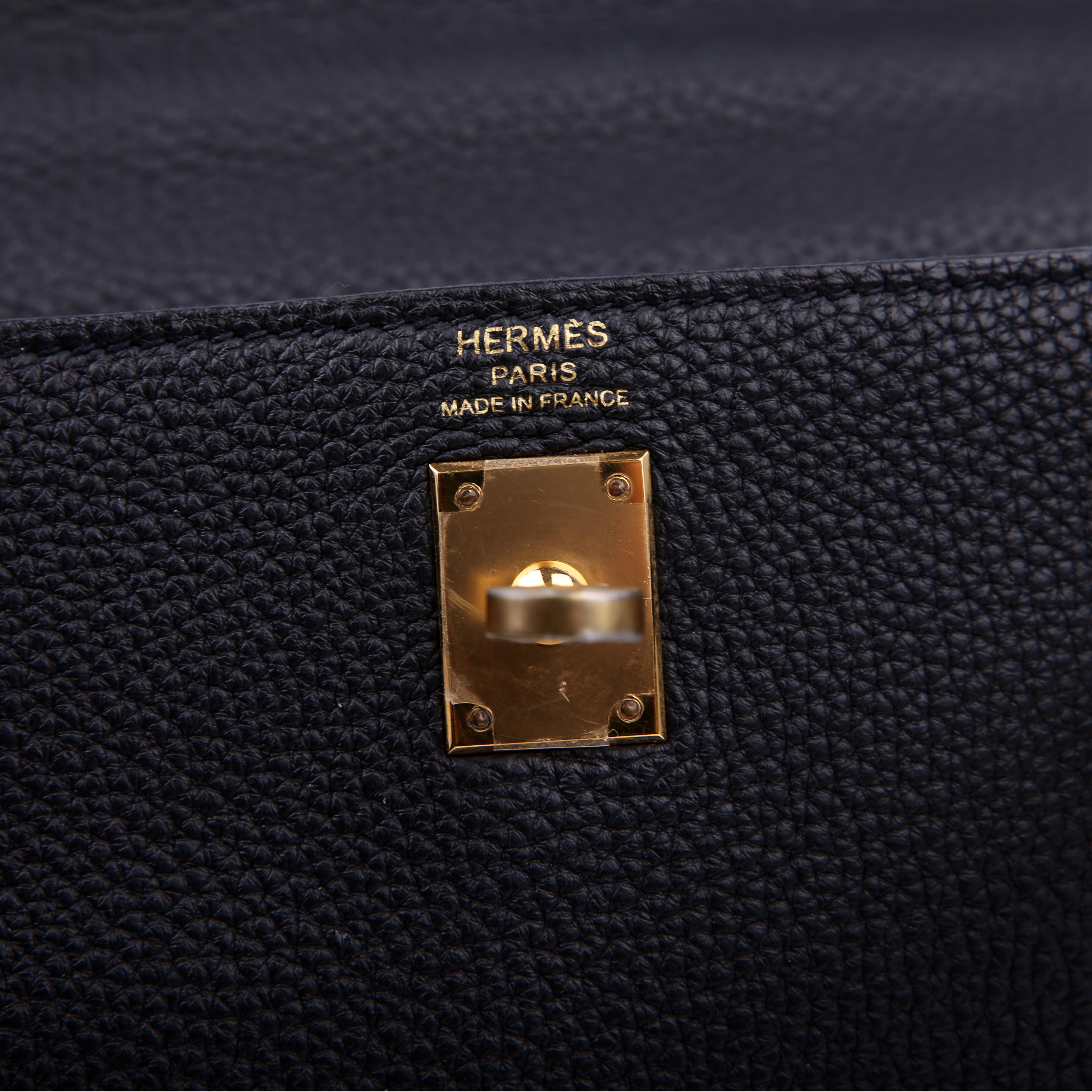 Hermes Kelly Retourne 25 Togo 2021 Black/Gold
