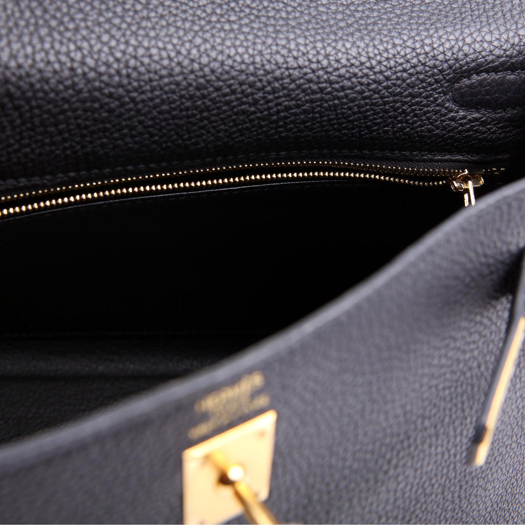 Hermes Kelly Retourne 25 Togo 2021 Black/Gold
