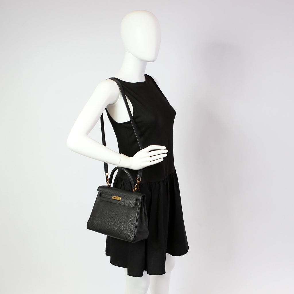 Hermes Kelly Retourne 25 Togo 2021 Black/Gold