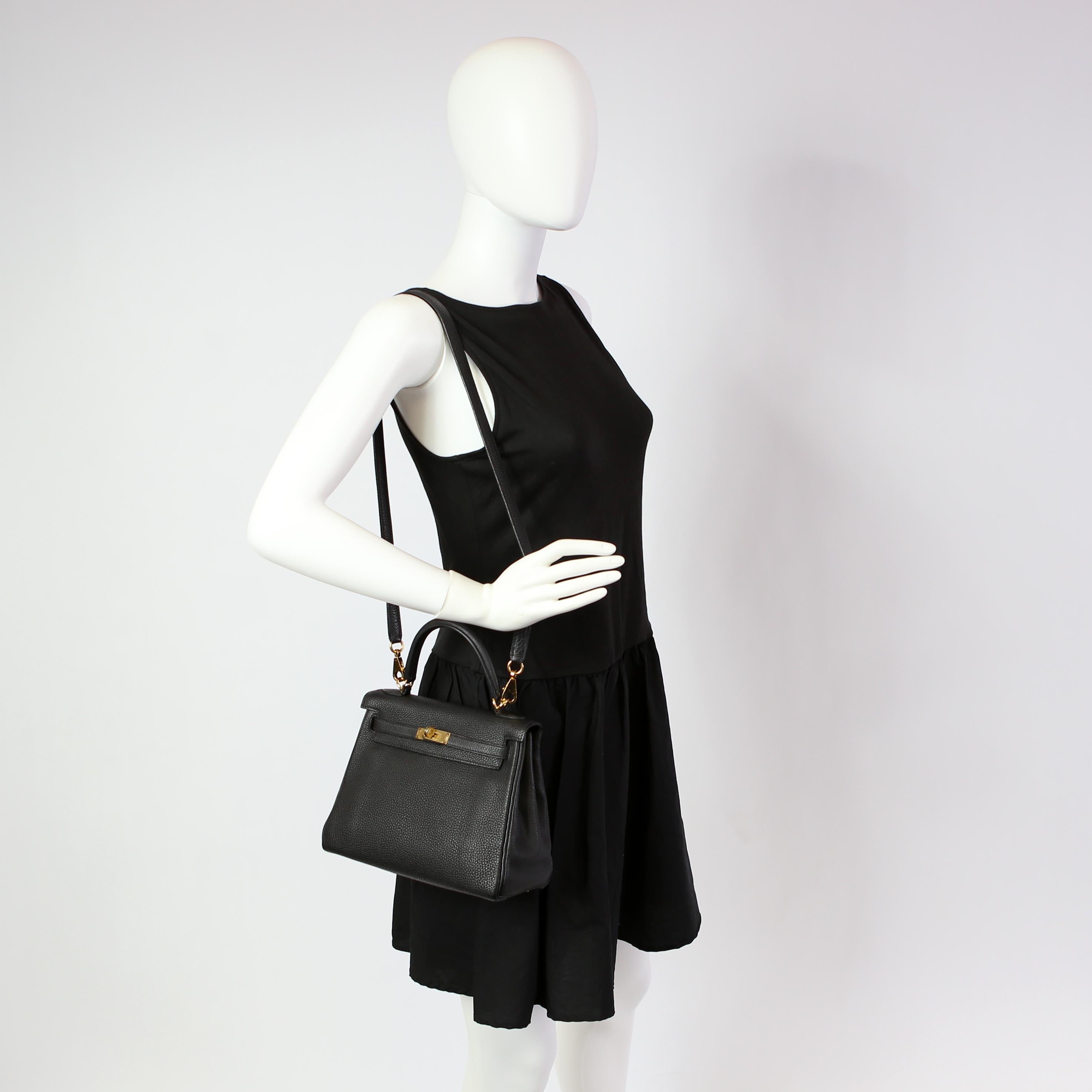 Hermes Kelly Retourne 25 Togo 2021 Black/Gold