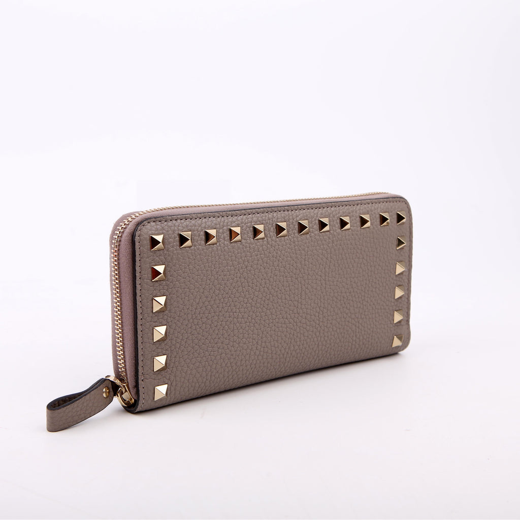 Rockstud Zip Around Wallet Grey