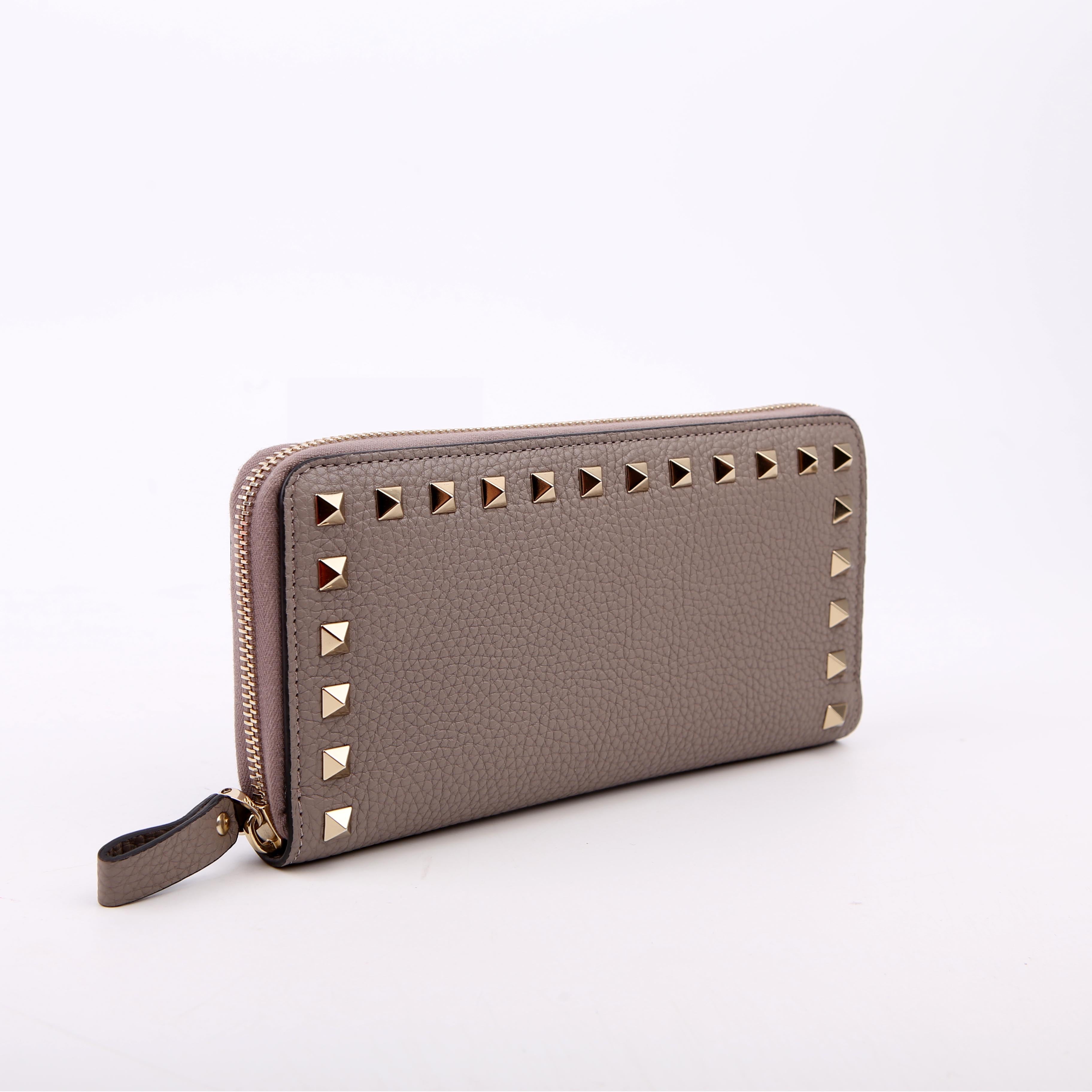 Rockstud Zip Around Wallet Grey