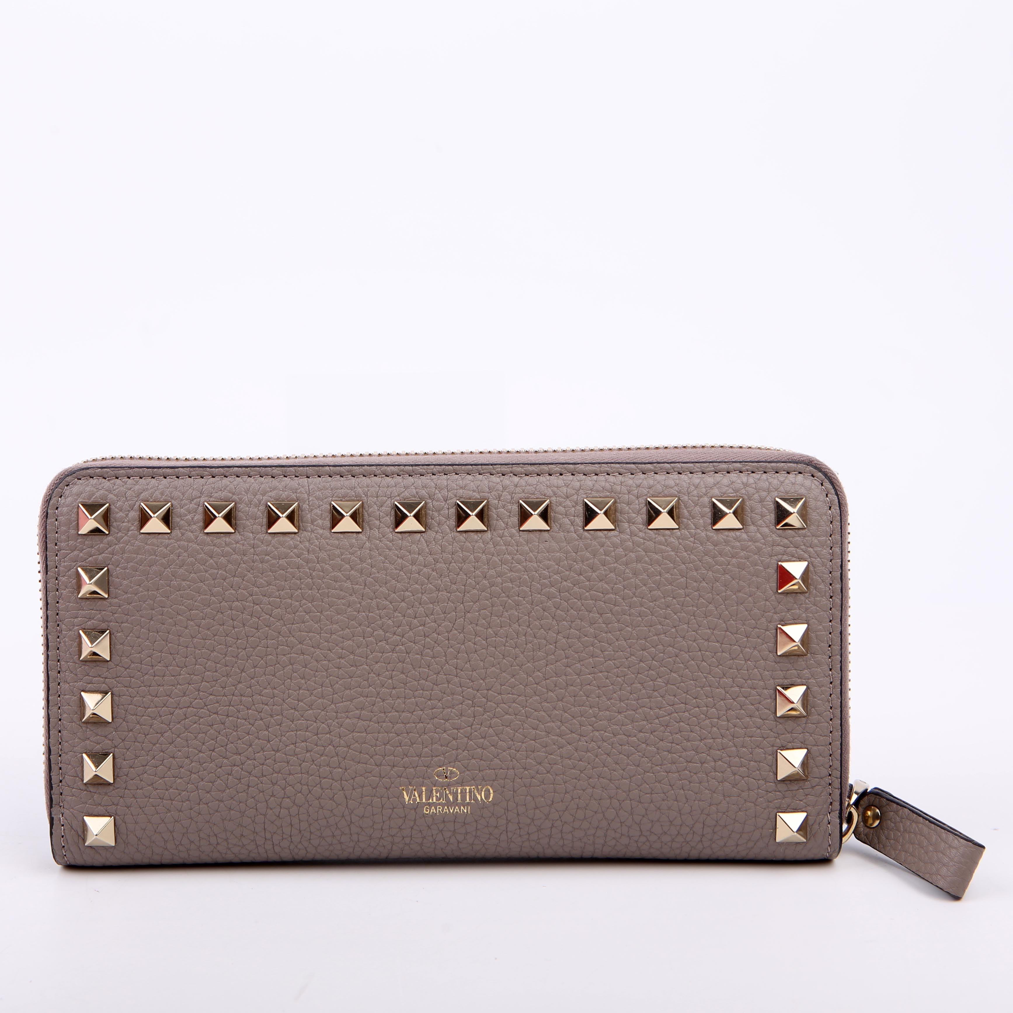 Rockstud Zip Around Wallet Grey