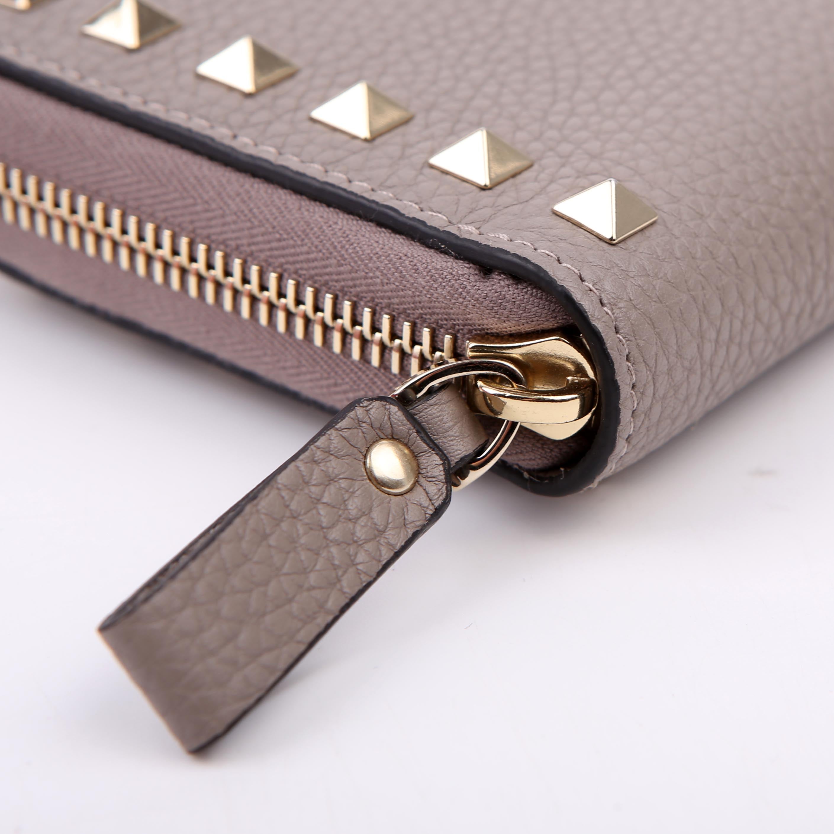 Rockstud Zip Around Wallet Grey