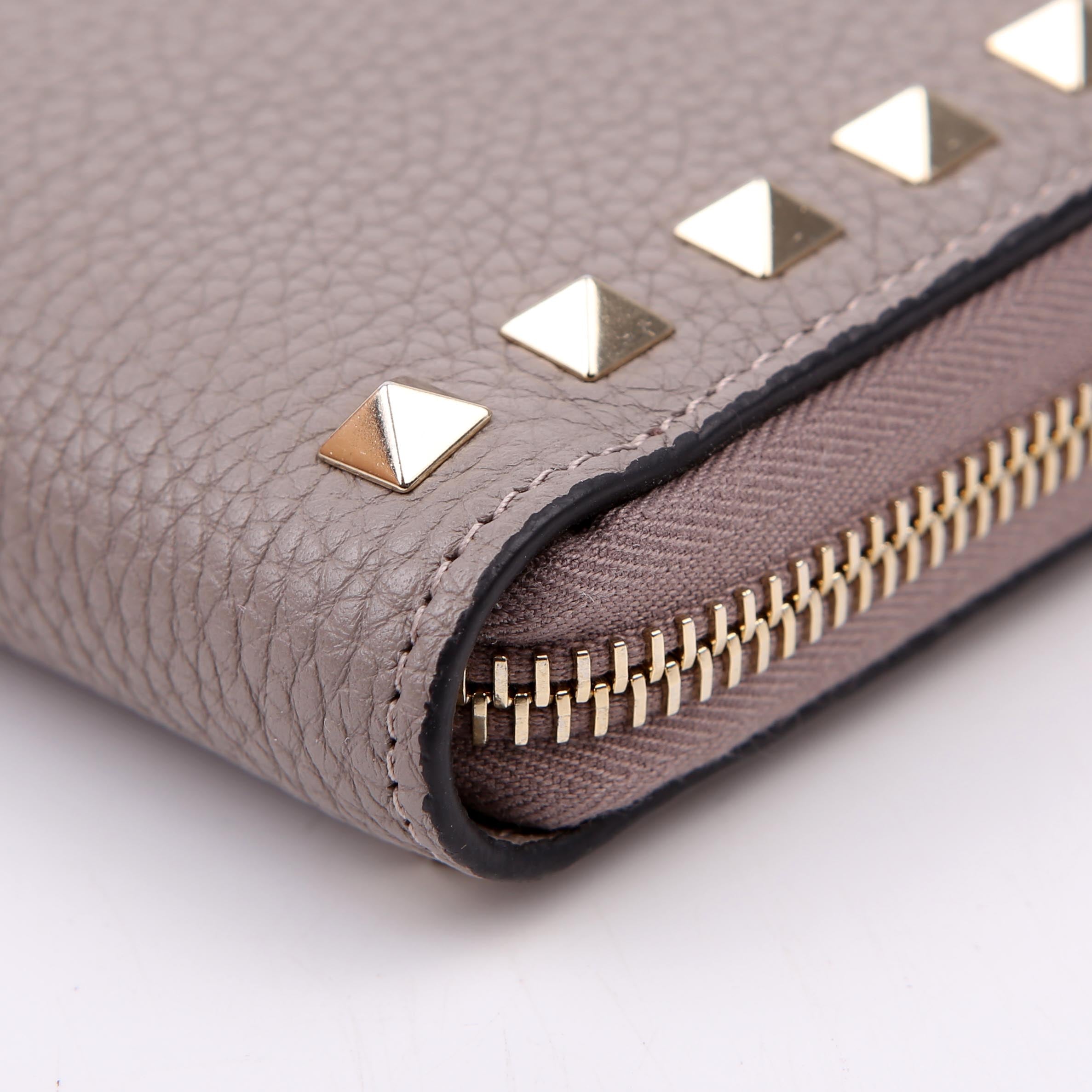 Rockstud Zip Around Wallet Grey