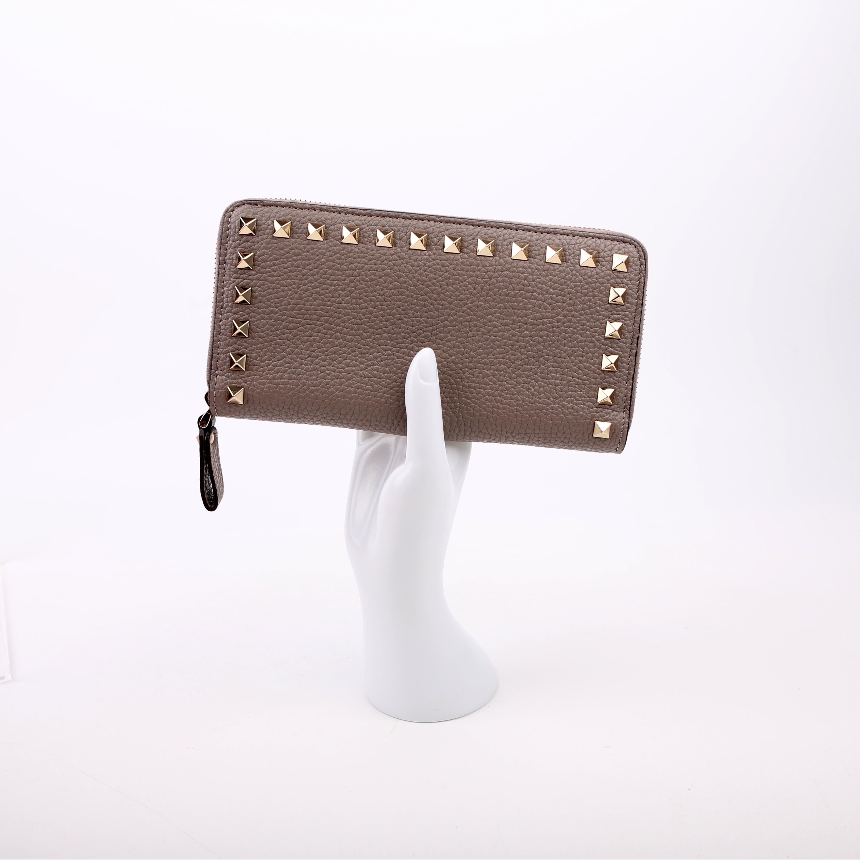 Rockstud Zip Around Wallet Grey
