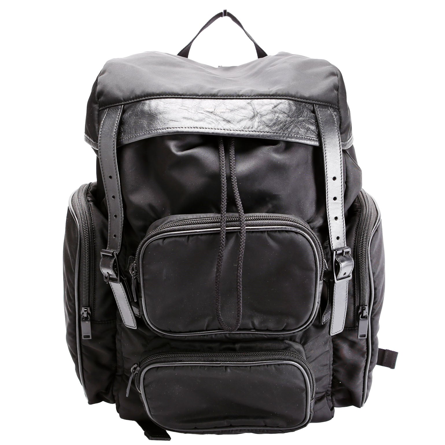 SAINT LAURENT City Multi-Pocket Nylon Backpack 437110 Black