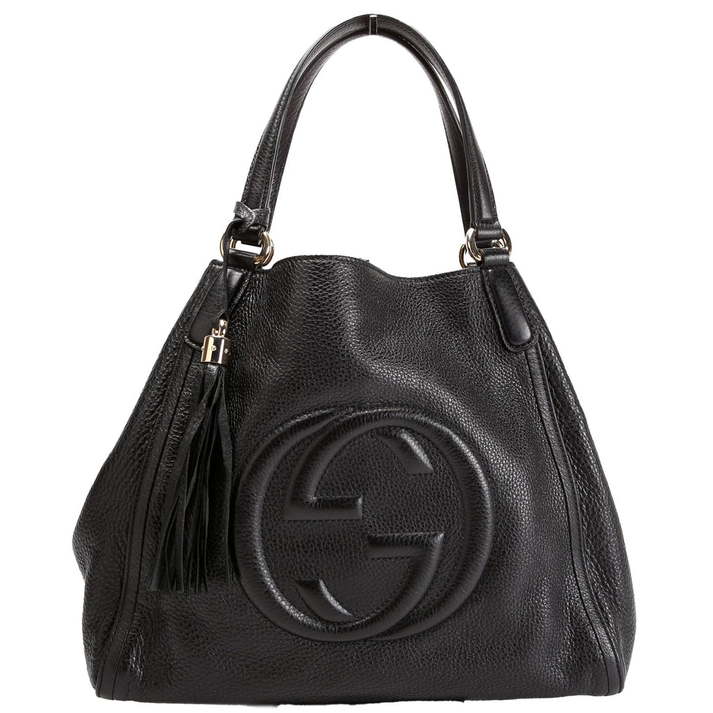 282309 Soho Leather Hobo Medium Black