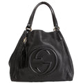 282309 Soho Leather Hobo Medium Black