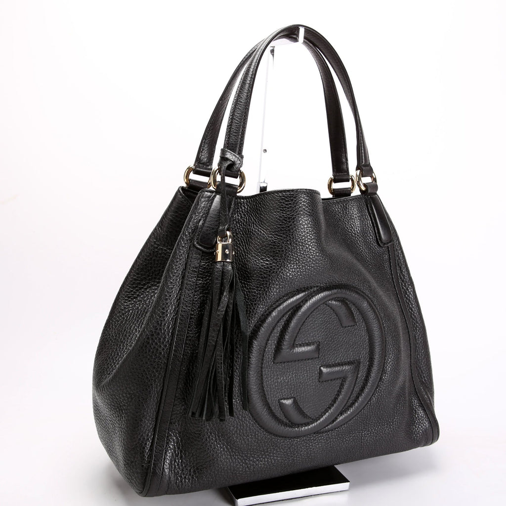 282309 Soho Leather Hobo Medium Black
