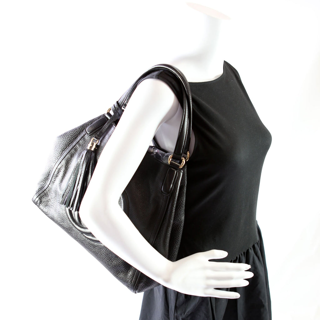 282309 Soho Leather Hobo Medium Black