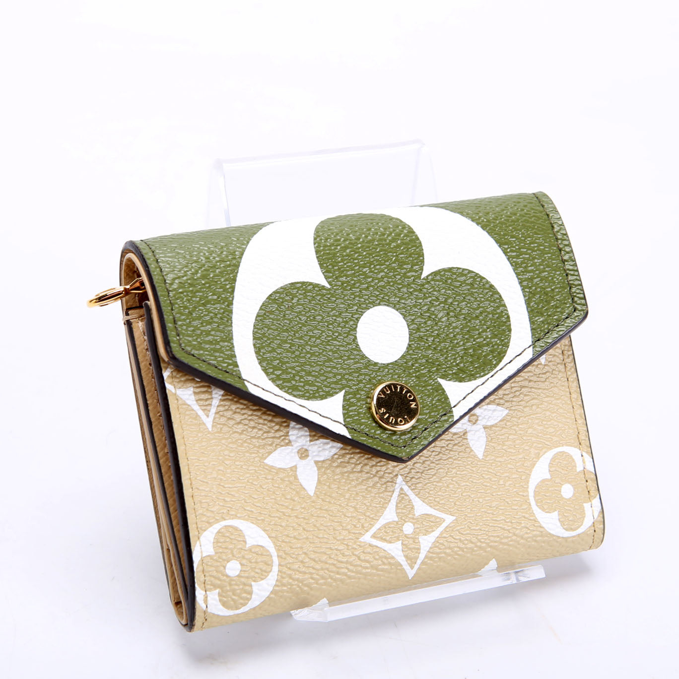 Zoe Wallet Giant Monogram Green/Tan