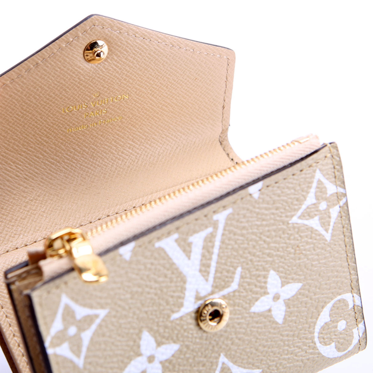 Zoe Wallet Giant Monogram Green/Tan