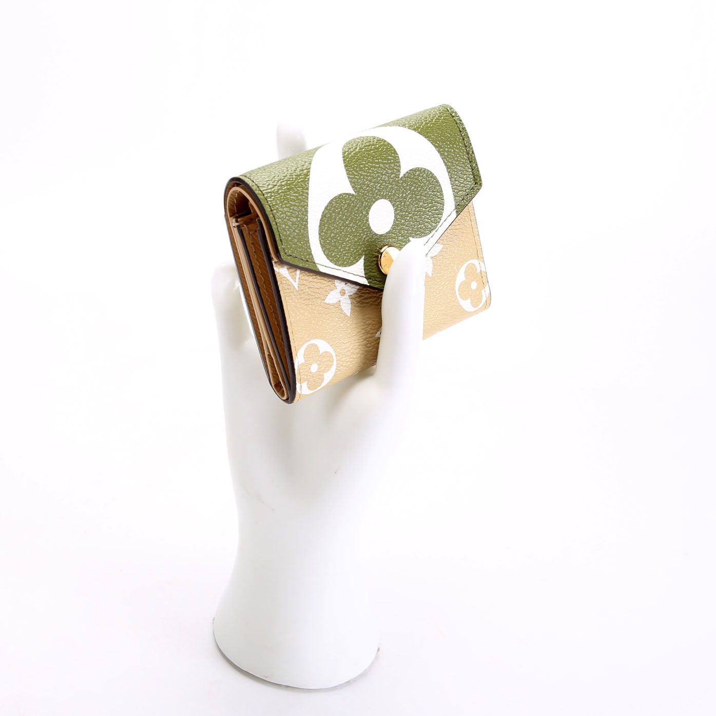 Zoe Wallet Giant Monogram Green/Tan
