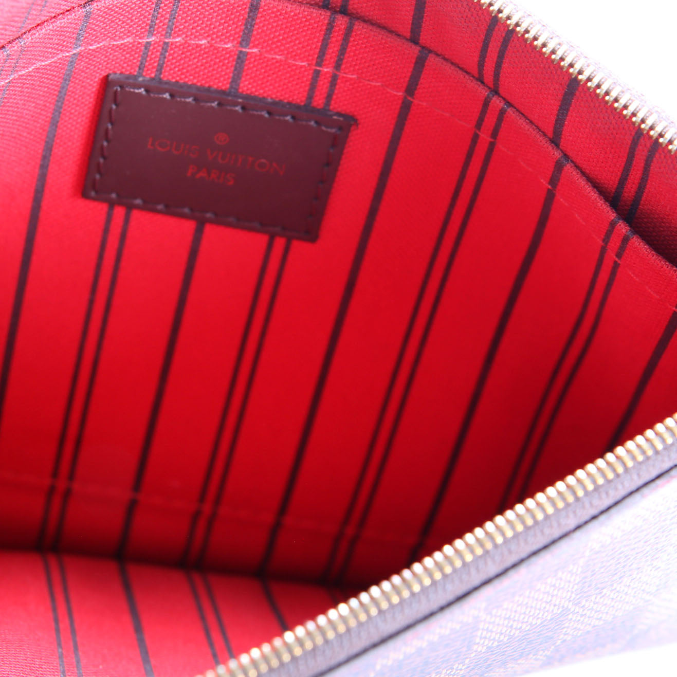 Pochette Only Damier Ebene Neverfull Red