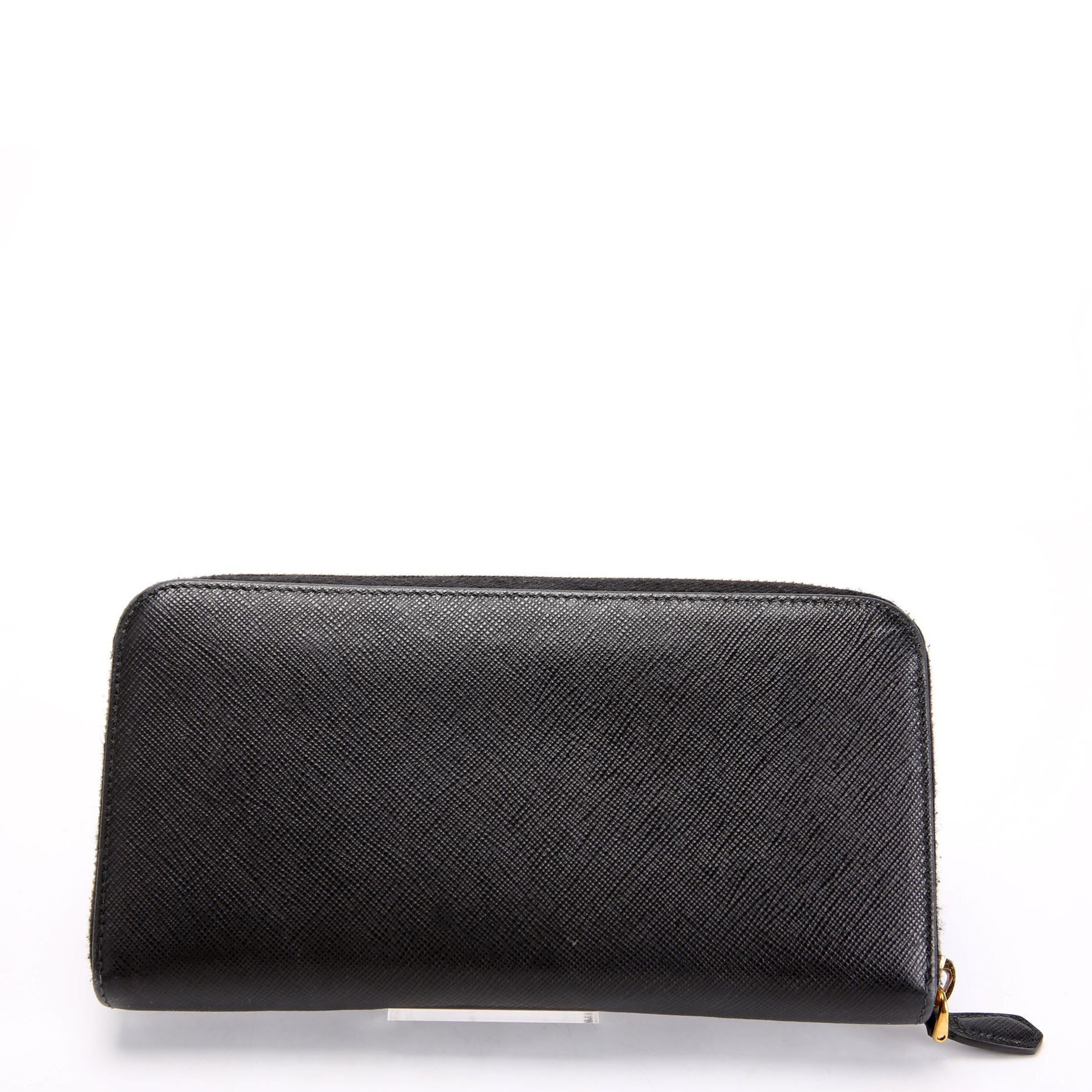 Prada Saffiano Zip Around Wallet 1ML506 Black