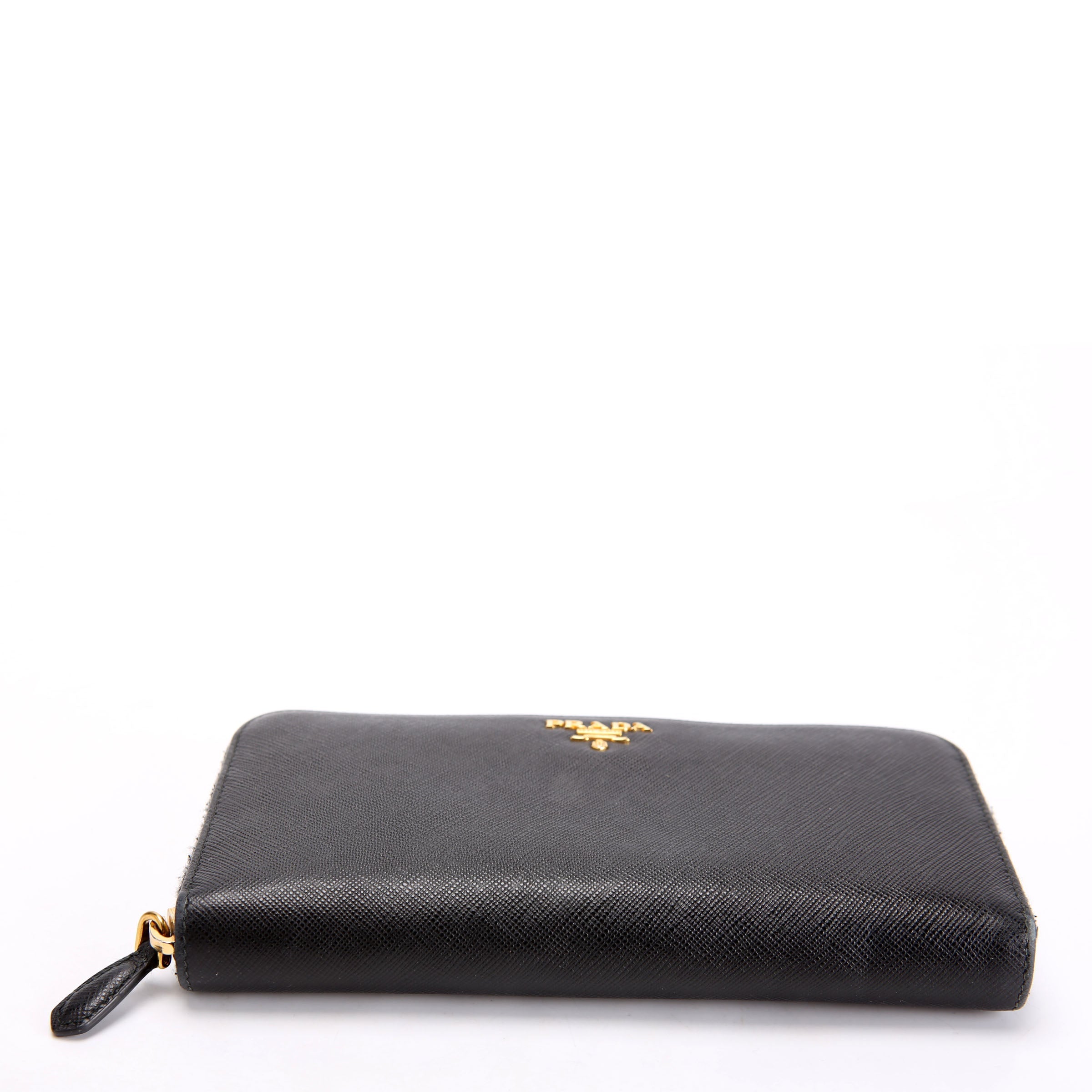 Prada Saffiano Zip Around Wallet 1ML506 Black