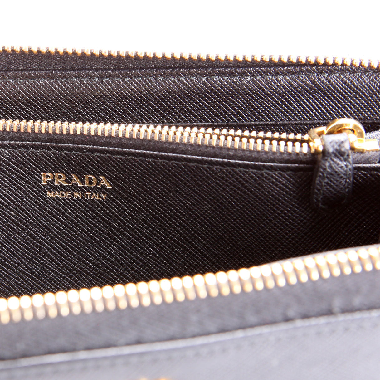 Prada Saffiano Zip Around Wallet 1ML506 Black
