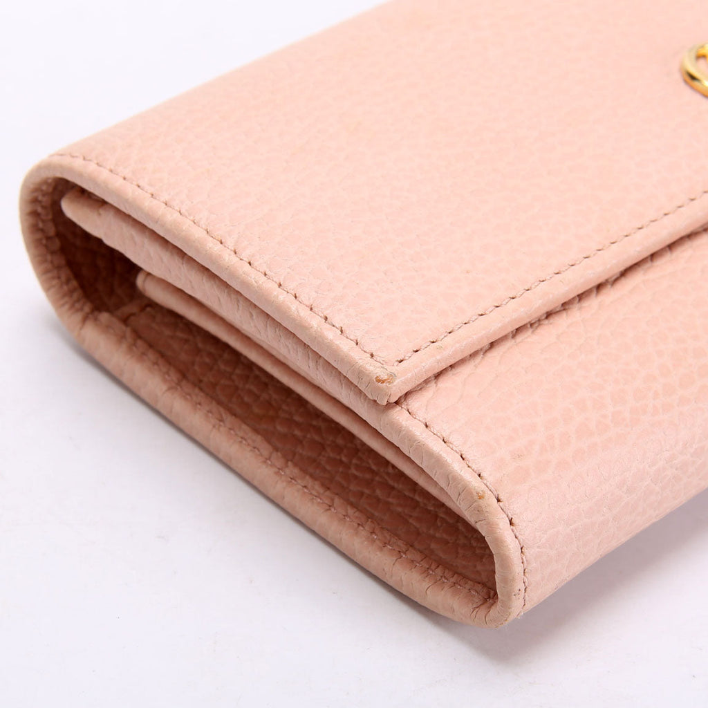 Gucci 456116 Marmont Leather Wallet Pink