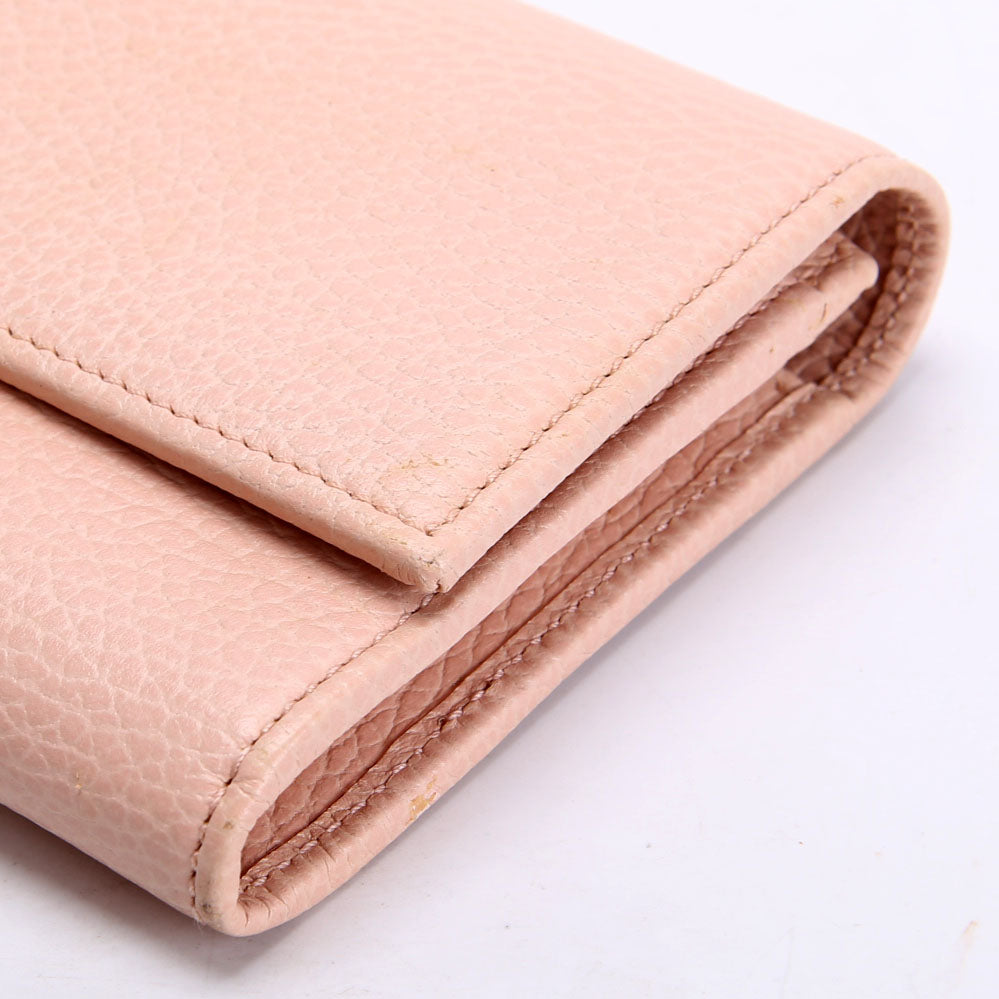 Gucci 456116 Marmont Leather Wallet Pink