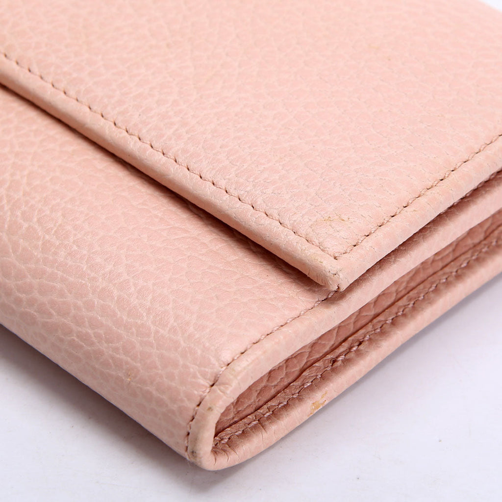 Gucci 456116 Marmont Leather Wallet Pink