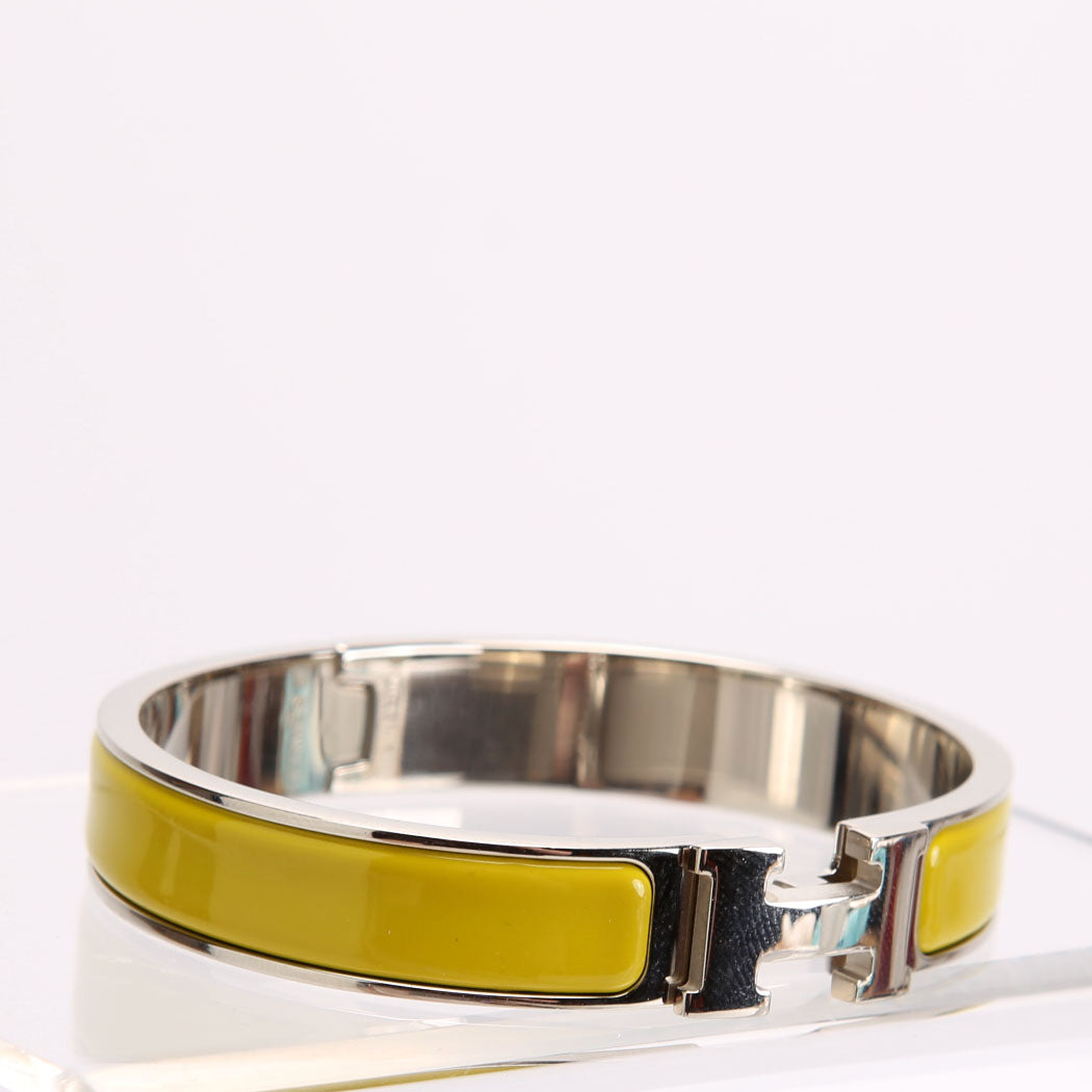 Hermes Clic Clac Narrow GM Bracelet Silver/Yellow