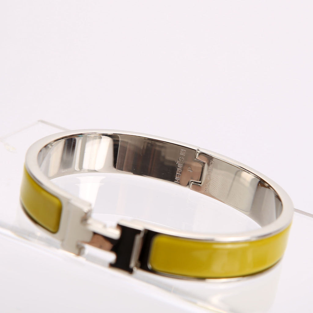 Hermes Clic Clac Narrow GM Bracelet Silver/Yellow