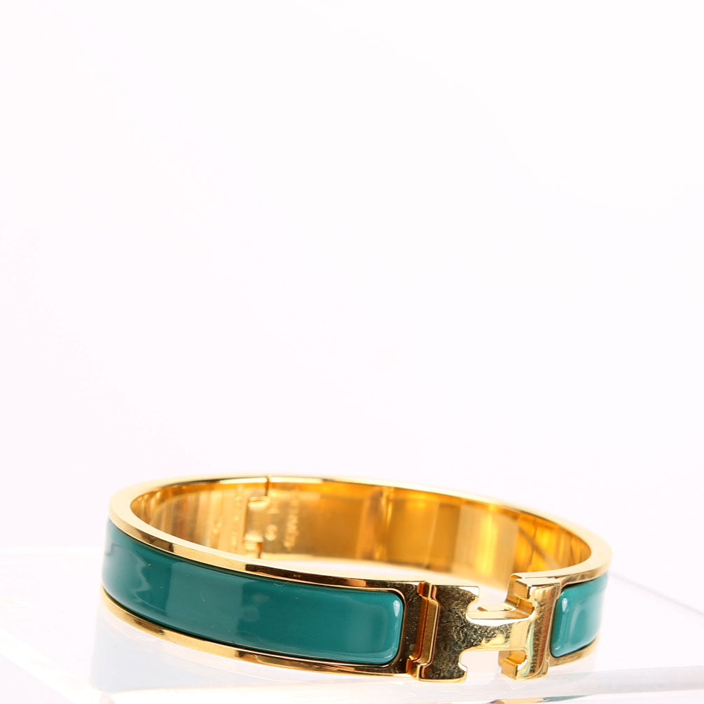 Clic Clac Narrow GM Bracelet Gold/Teal