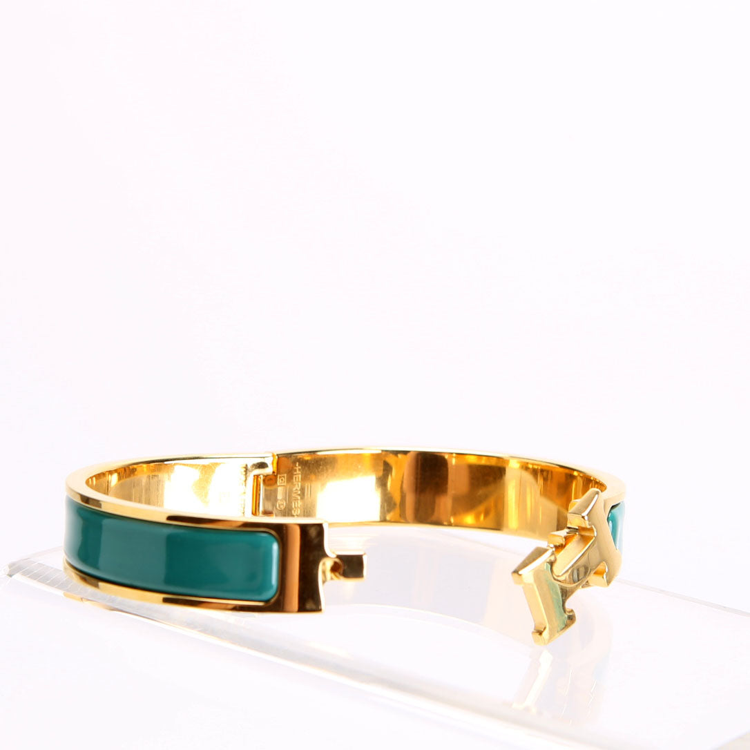 Clic Clac Narrow GM Bracelet Gold/Teal