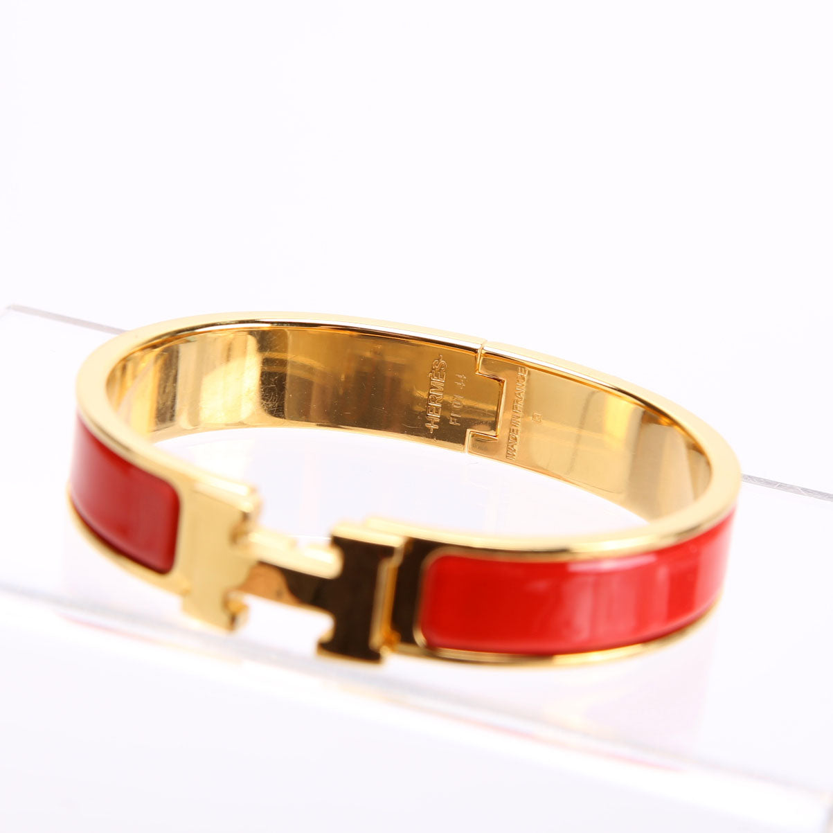 Hermes Clic Clac Narrow PM Bracelet Gold/Red