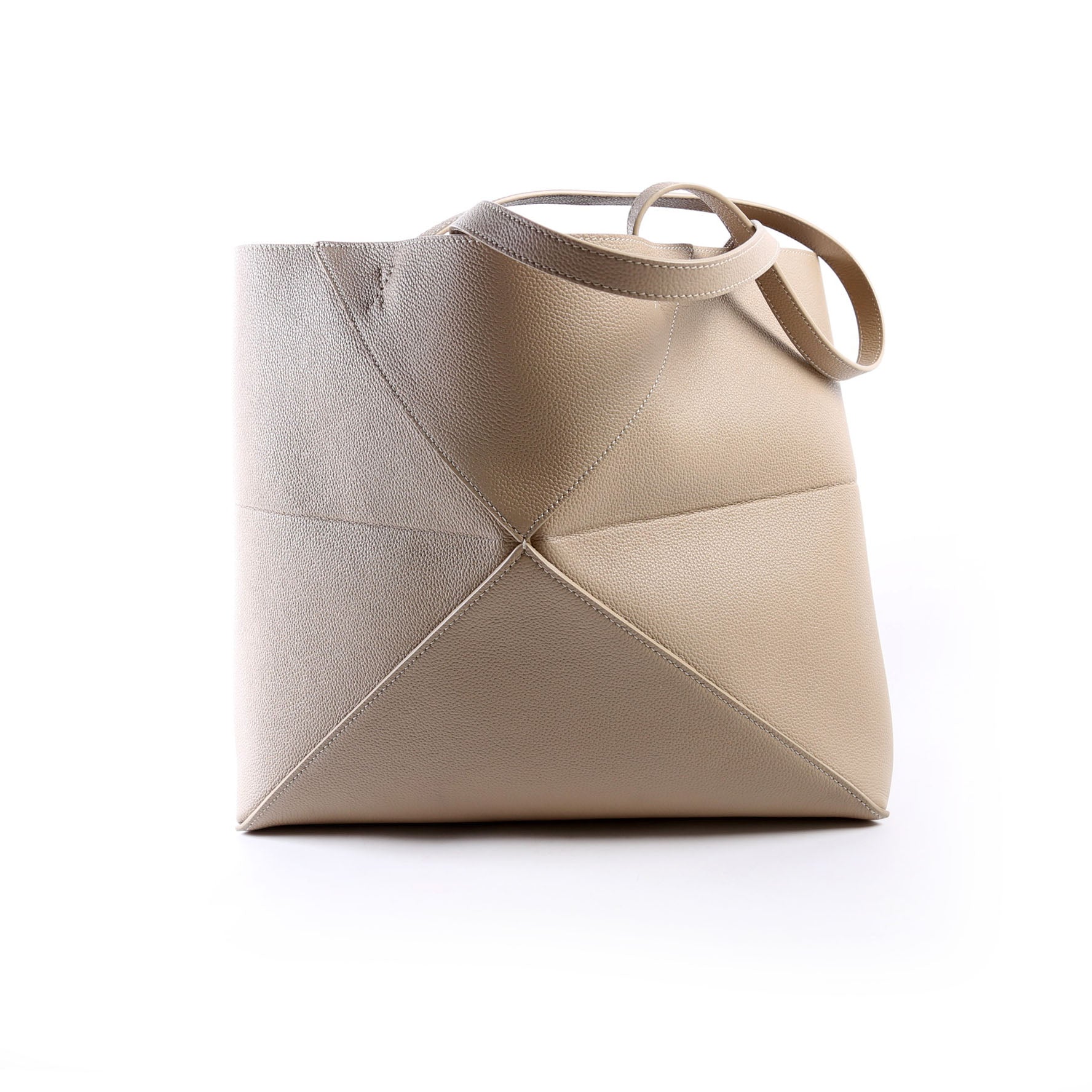 Puzzle Fold Tote Horizontal Medium Grained Calfskin