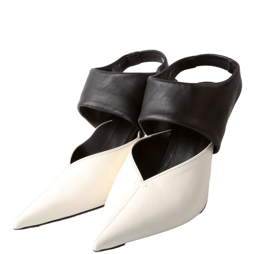 Leather Two-Tone Slingback Pumps Size 39