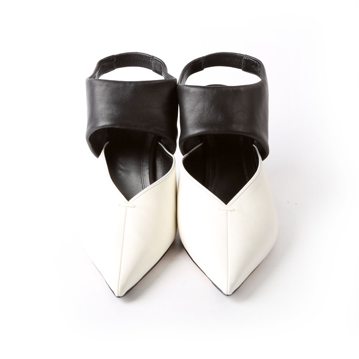 Leather Two-Tone Slingback Pumps Size 39