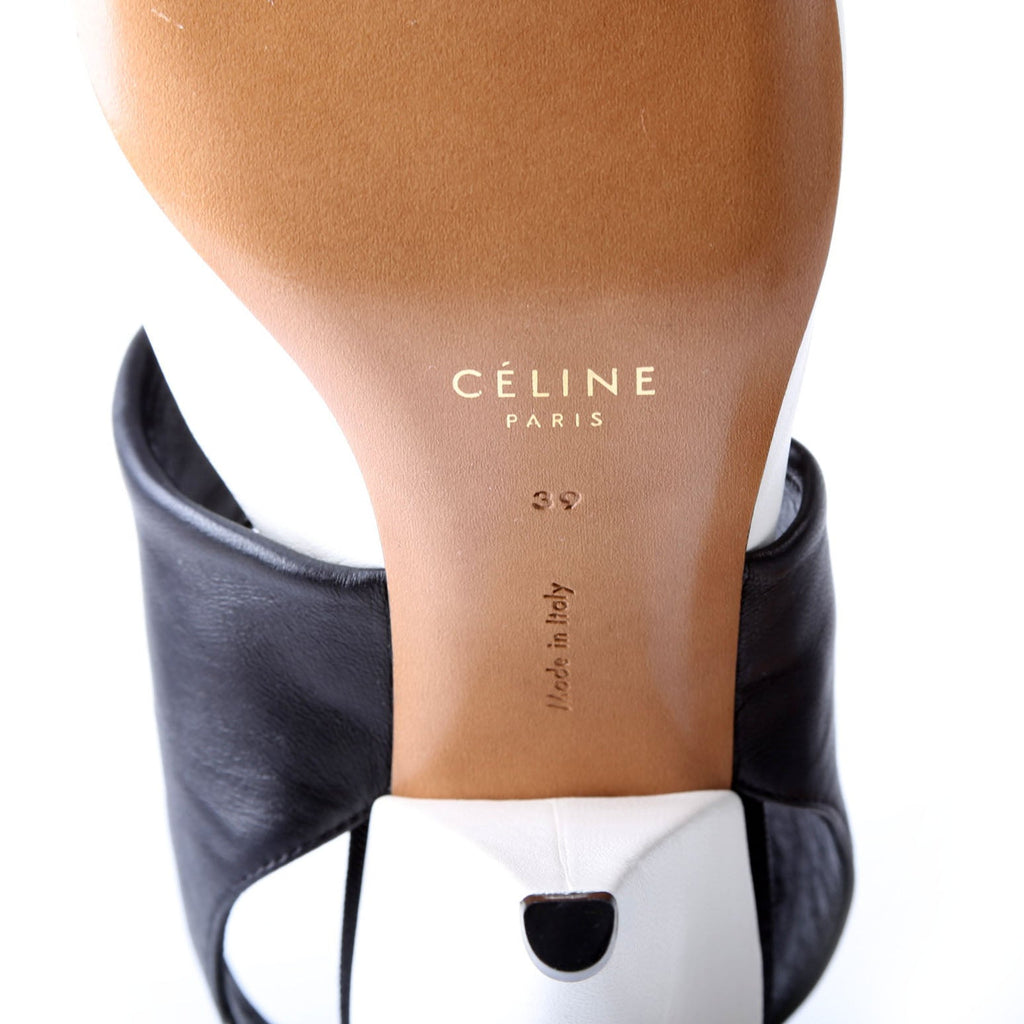 Leather Two-Tone Slingback Pumps Size 39