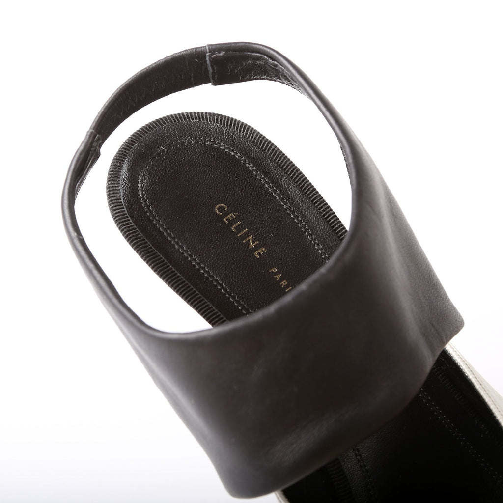 Leather Two-Tone Slingback Pumps Size 39