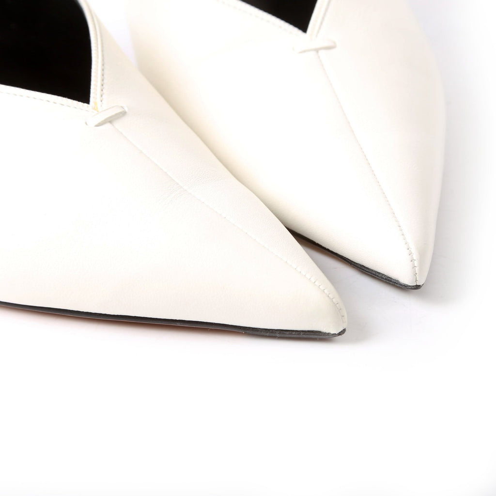 Leather Two-Tone Slingback Pumps Size 39