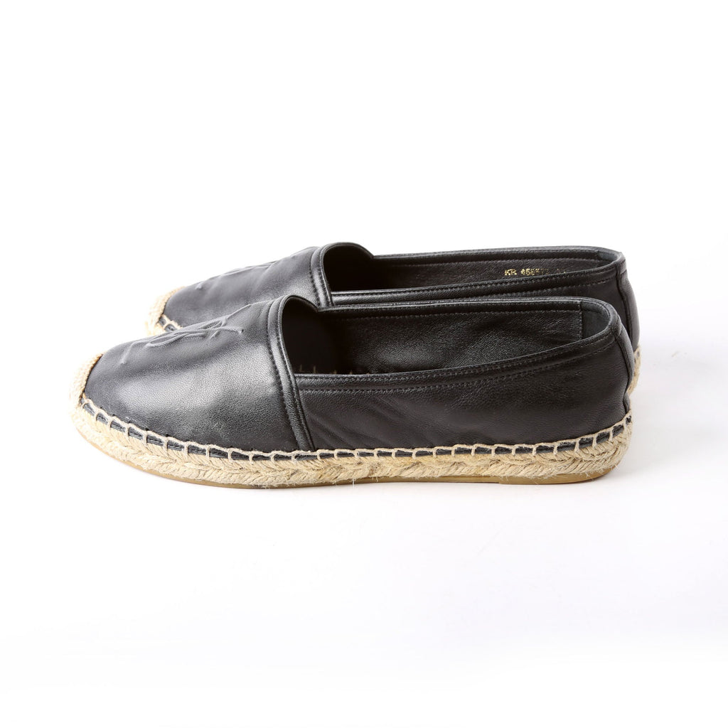 SAINT LAURENT YSL Logo Espadrilles Size 35