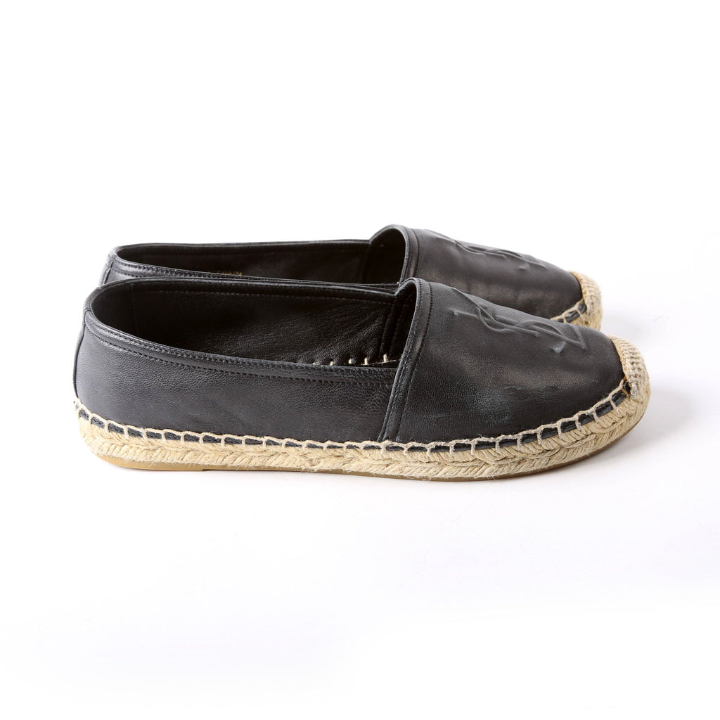 SAINT LAURENT YSL Logo Espadrilles Size 35