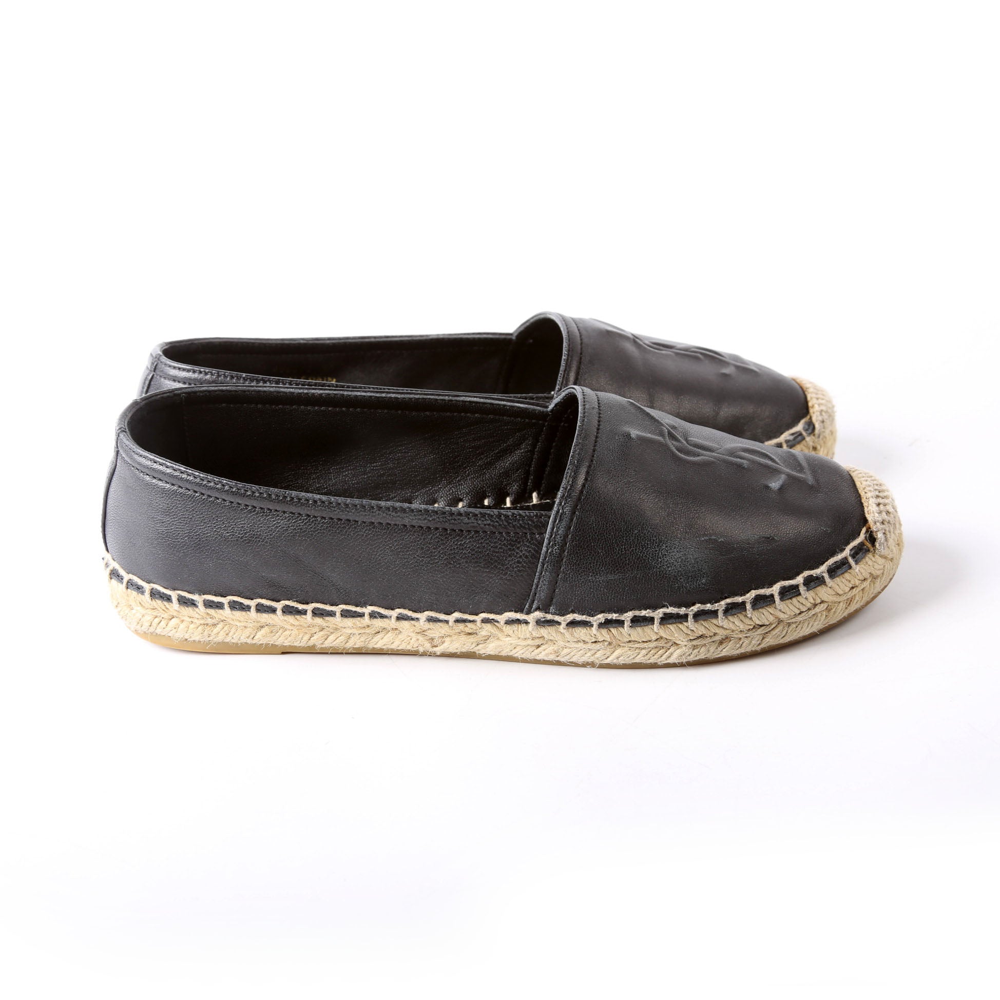 SAINT LAURENT YSL Logo Espadrilles Size 35
