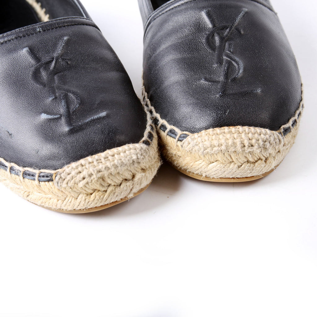 SAINT LAURENT YSL Logo Espadrilles Size 35