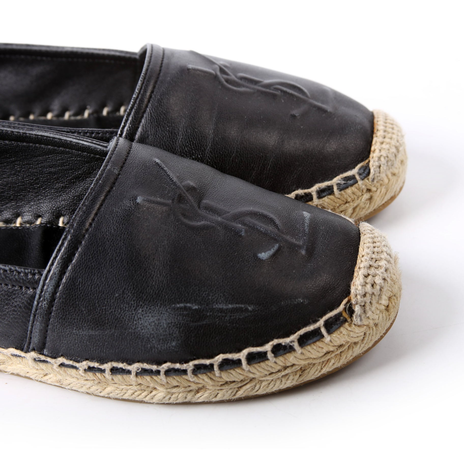 SAINT LAURENT YSL Logo Espadrilles Size 35