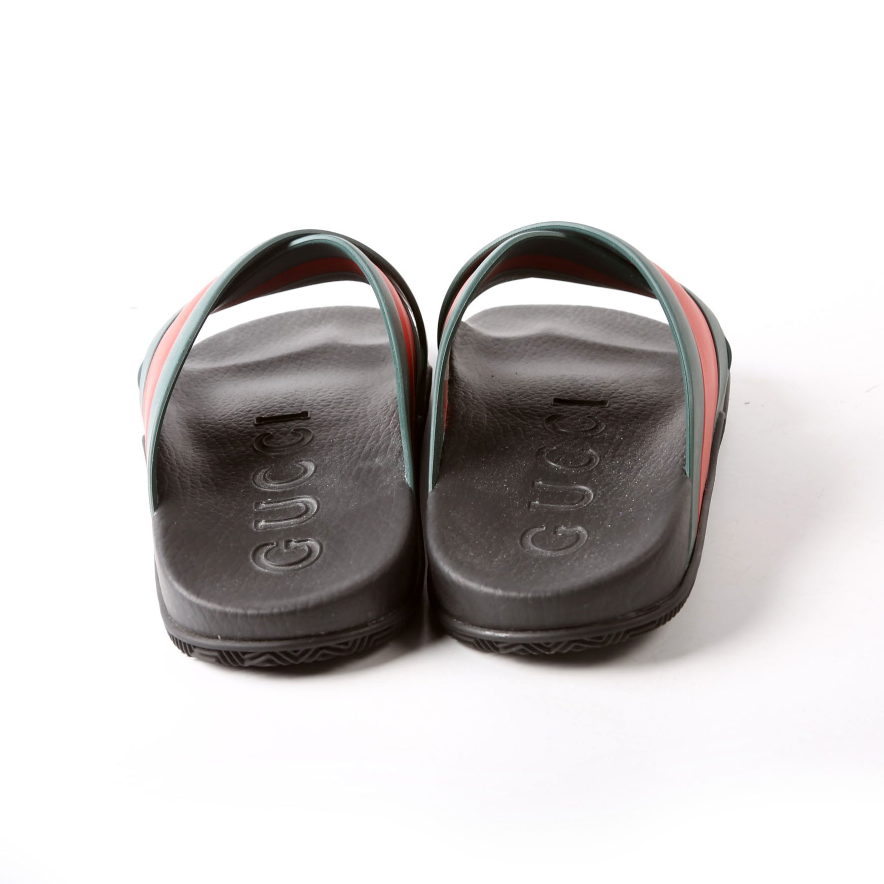 Gucci Criss Cross Web Rubber Slides Size 41