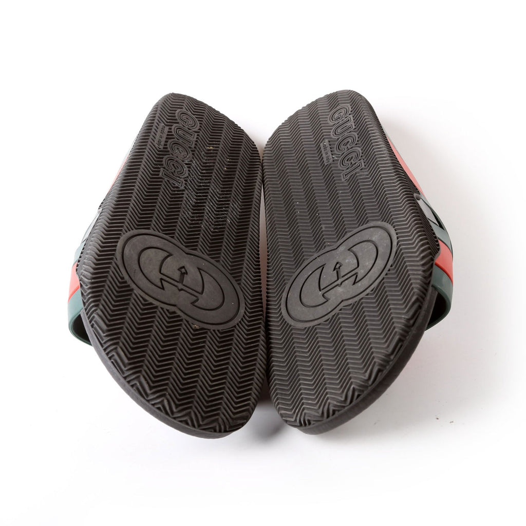 Gucci Criss Cross Web Rubber Slides Size 41