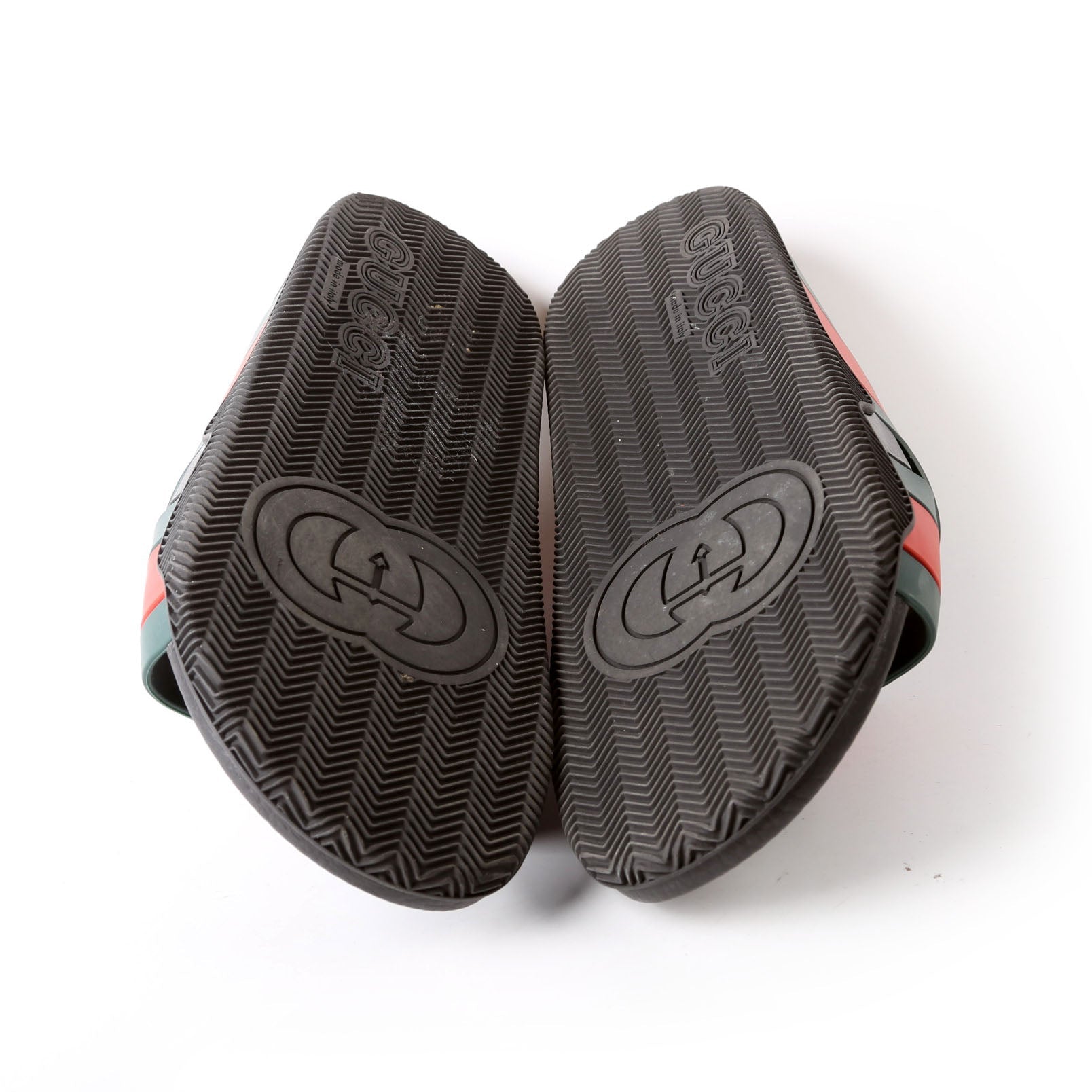 Gucci Criss Cross Web Rubber Slides Size 41