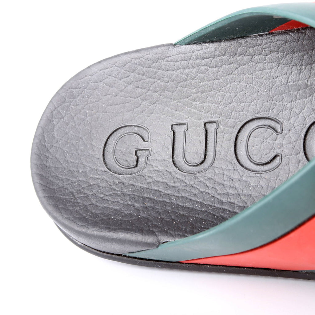 Gucci Criss Cross Web Rubber Slides Size 41
