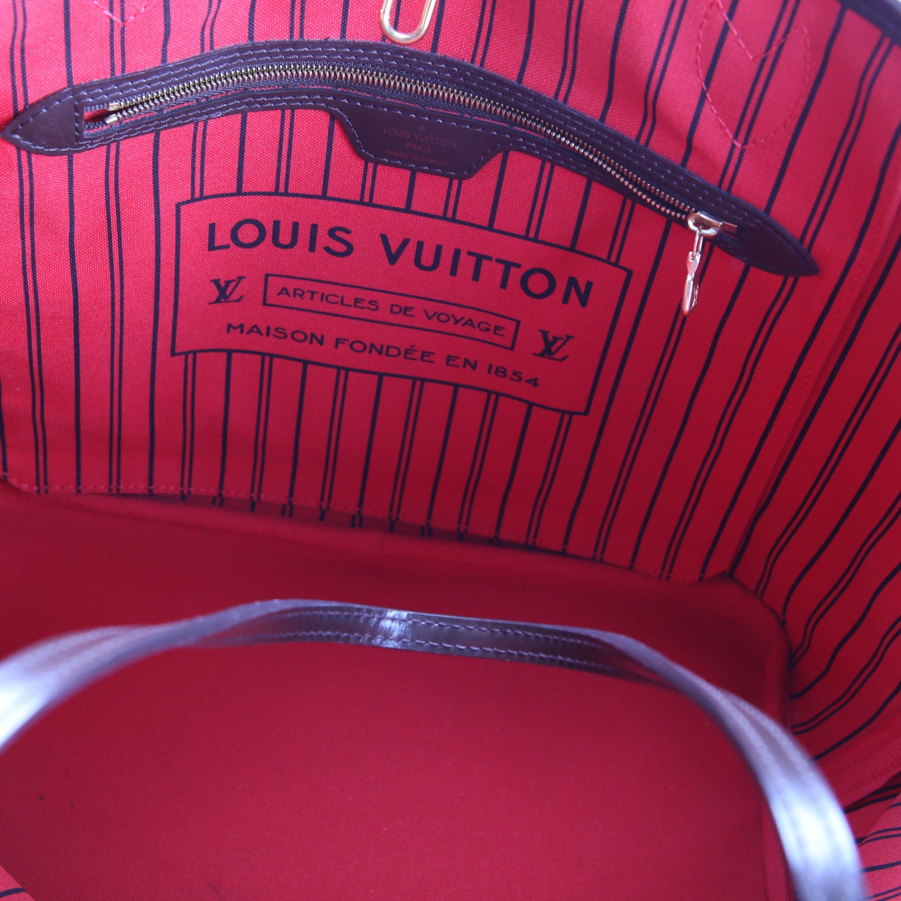 Neverfull With Wallet MM Damier Ebene Red