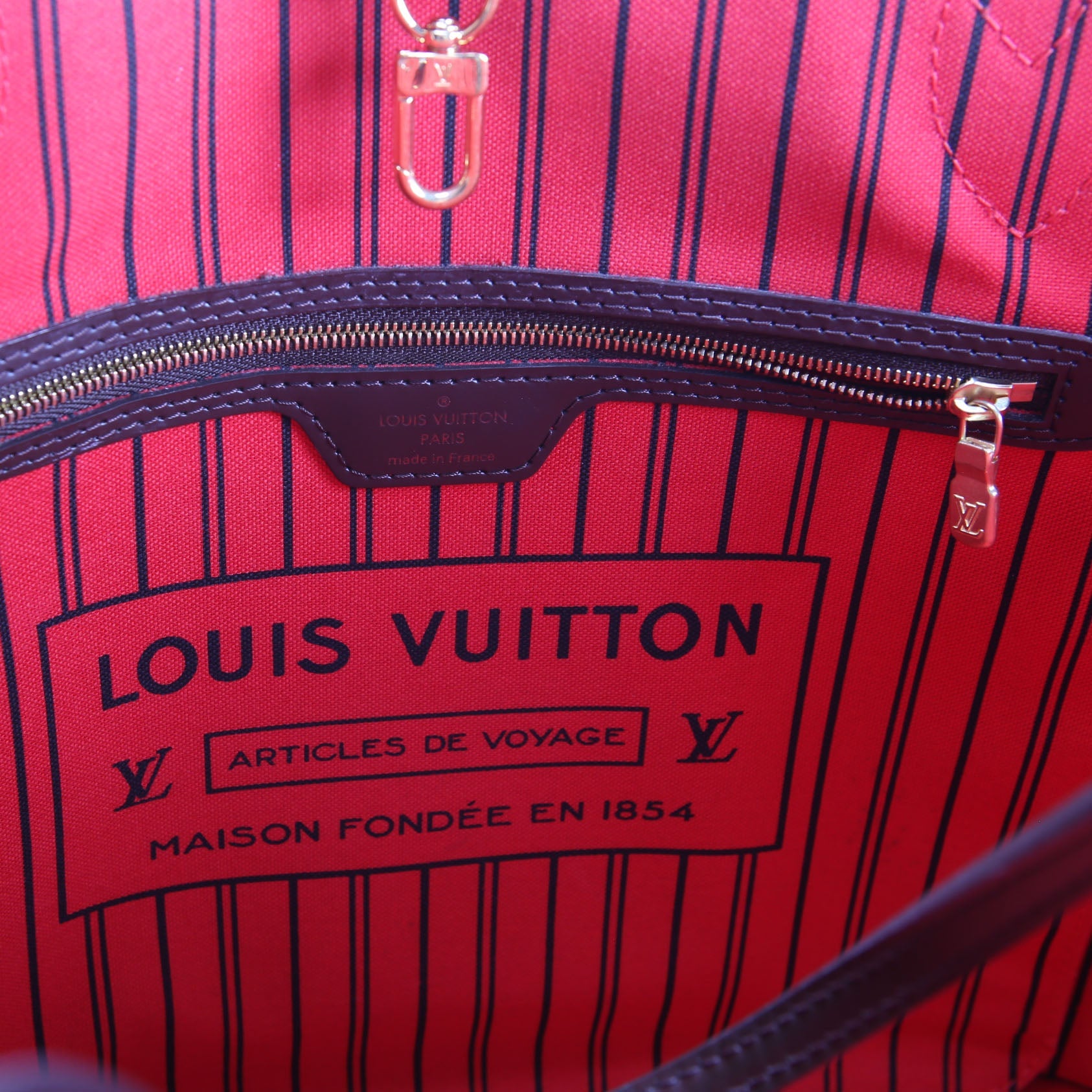 Neverfull With Wallet MM Damier Ebene Red