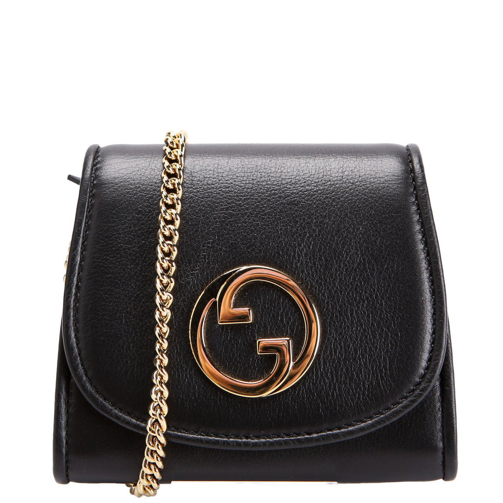 Gucci 725219 Blondie Leather Chain Wallet Black