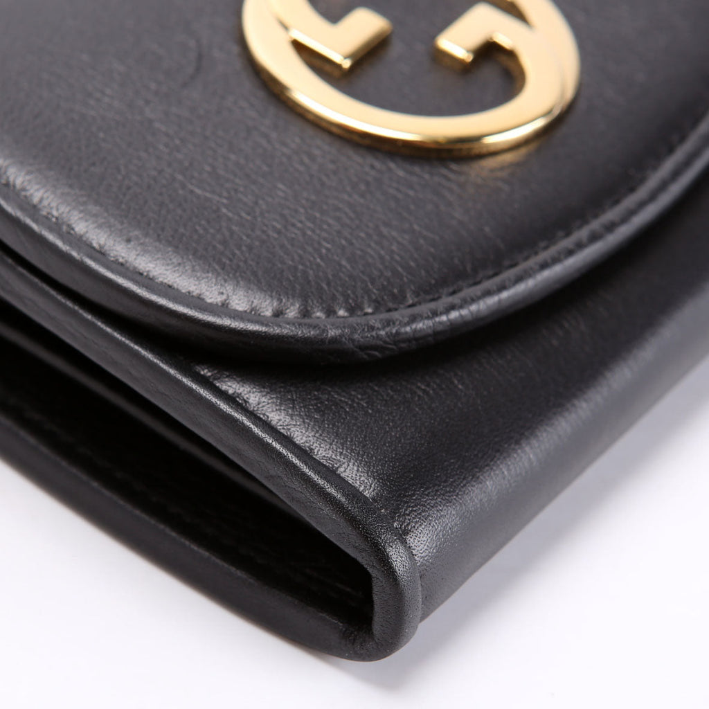 Gucci 725219 Blondie Leather Chain Wallet Black