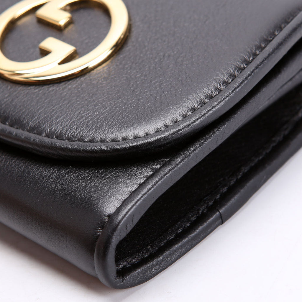 Gucci 725219 Blondie Leather Chain Wallet Black